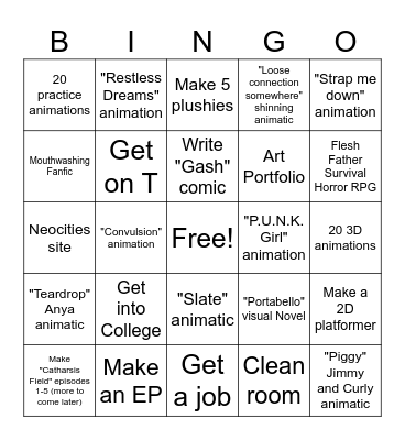New Year Resolution 2025 Bingo Card