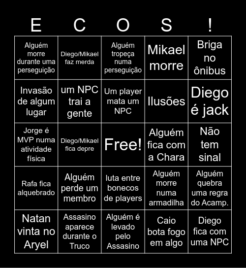 bingo do ecos Bingo Card