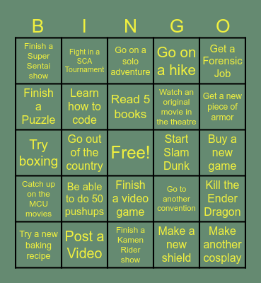 2025 New Years Bingo Resolutions Bingo Card