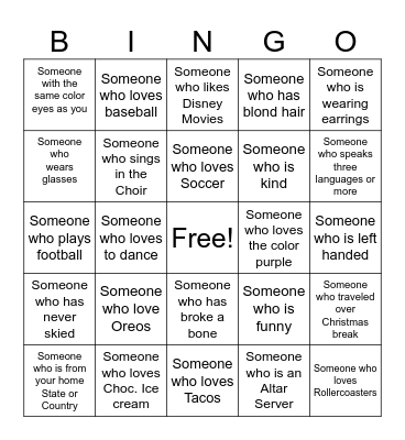 Happy New Year Bingo Card