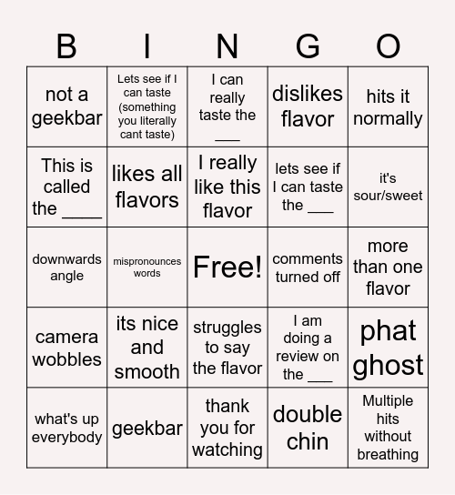 Teresa Bingo Card