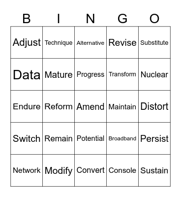 TECHNOLOGY Bingo Card