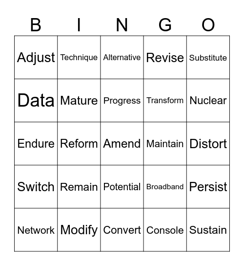 TECHNOLOGY Bingo Card
