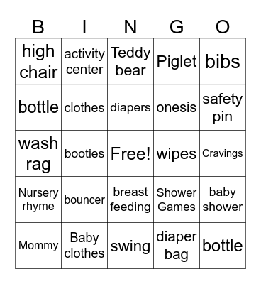 Baby Bingo Card