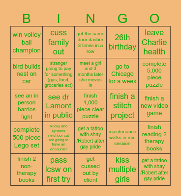 erika's 2025 predictions for shelby ((: Bingo Card