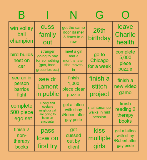 erika's 2025 predictions for shelby ((: Bingo Card