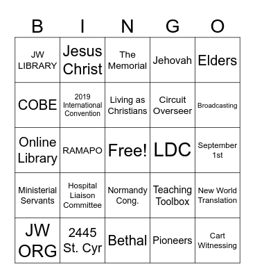 Hendo Bingo Card