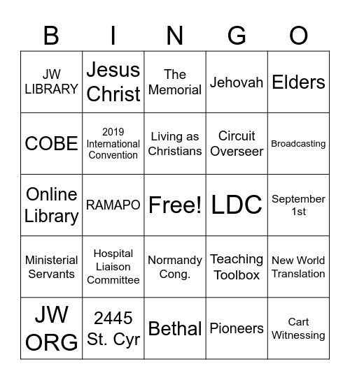 Hendo Bingo Card