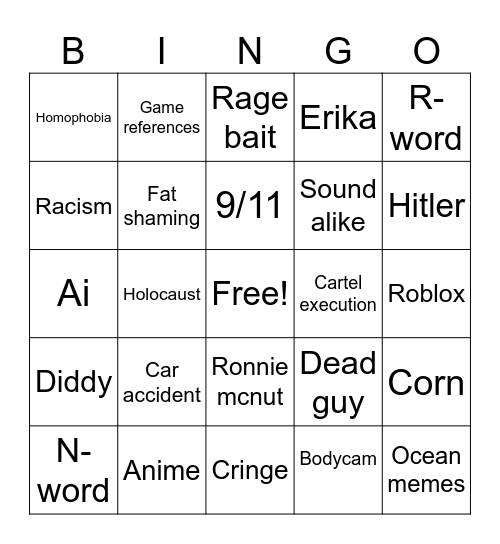 IG reels Bingo Card