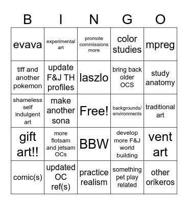 mora’s bingus Bingo Card