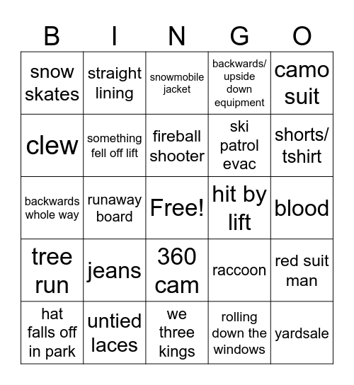 Madeleine Bingo Card