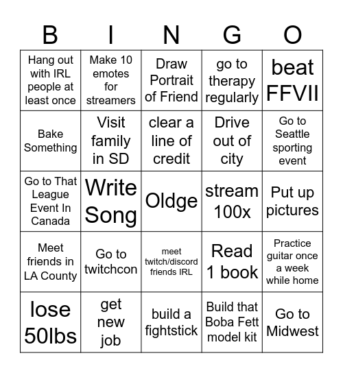 2025 MYNOCK BINGO Card