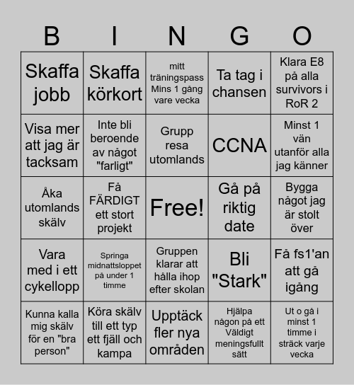 Lowe 2025 Bingo Card