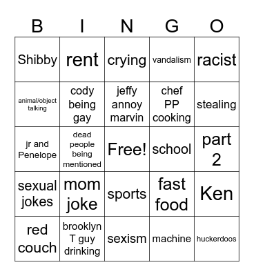 sml bingo Card