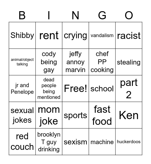 sml bingo Card