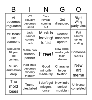 2025 Bingo Card