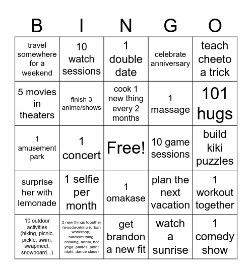 2025 Bingo Card