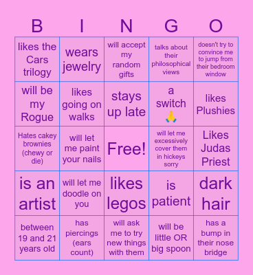 Are You My Type?? Bingo Card