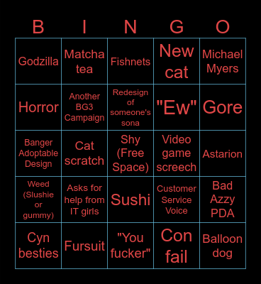 2025 Bad Bingo Card