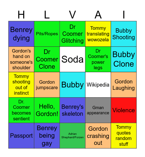 HLVRAI Bingo Card