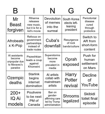 2025 BINGO Card