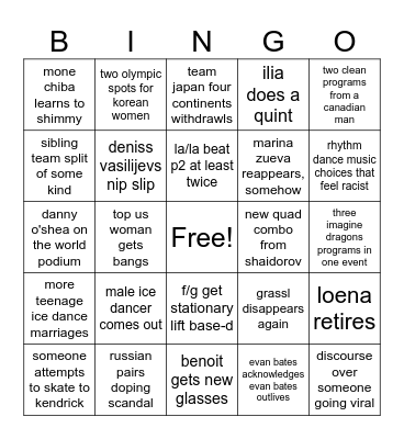 2025 SKATING BINGO Card