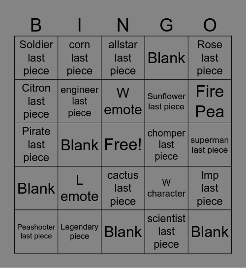 pvzgw2 pack opening bingo. Bingo Card