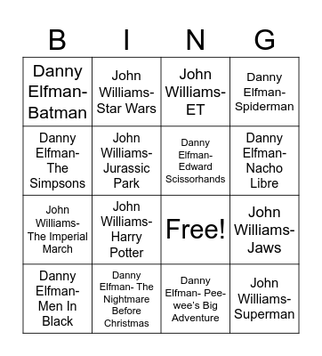 Radio Bingo Composer Battle Bingo Card