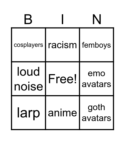 roblox rate my avatar bingo Card