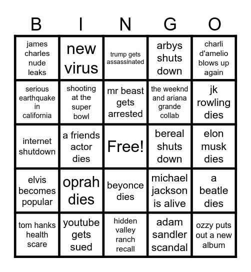 2025 bingo Card