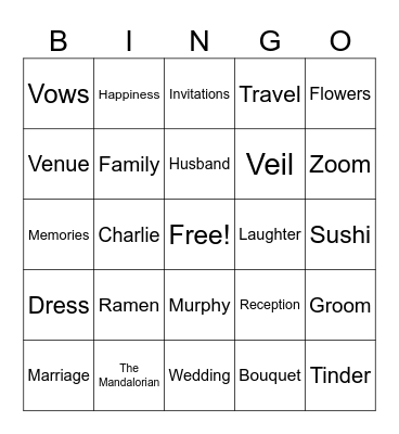 Francine's Perfect Matcha Bingo Card