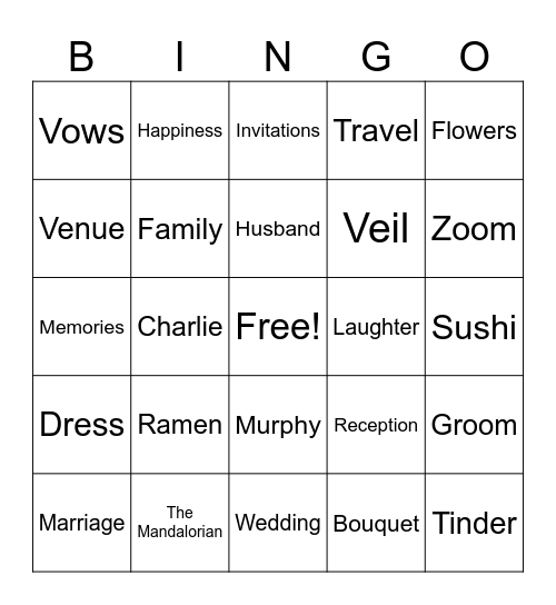 Francine's Perfect Matcha Bingo Card