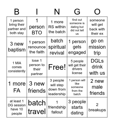 2k3 2025 Bingo Card