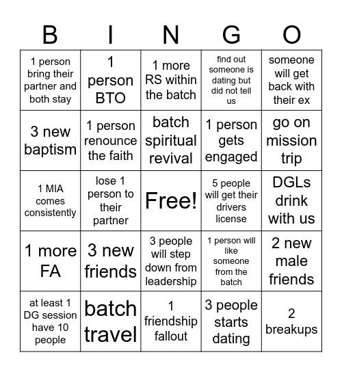 2k3 2025 Bingo Card