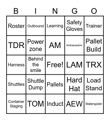Ambassador Meeting BINGO Card