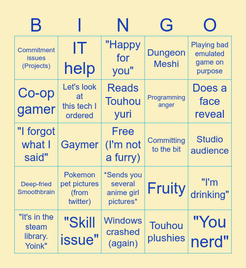 2025 Neirn Bingo Card