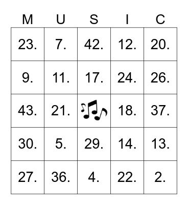 OVER THE YEARS Bingo Card