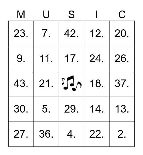 OVER THE YEARS Bingo Card