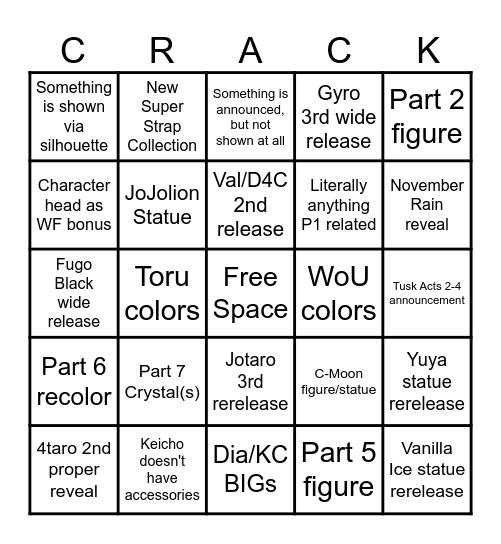 Copium WF Board Bingo Card