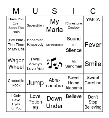 OVER THE YEARS Bingo Card