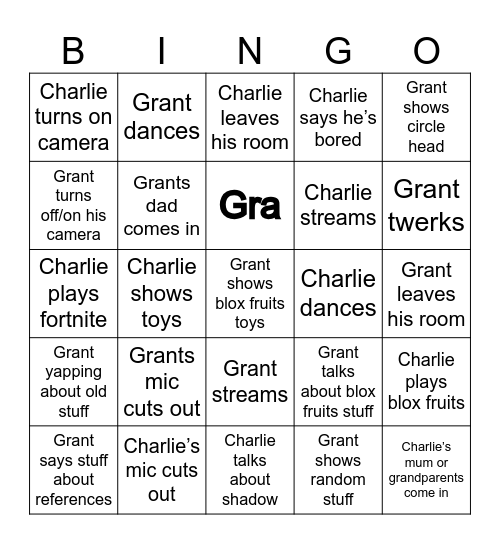 Discord chat Bingo Card