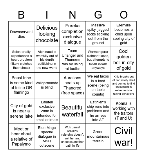 Sushi's Dawntrail Bingo (NSFW Edition) Bingo Card