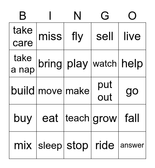 Oxford discover 1 Bingo Card