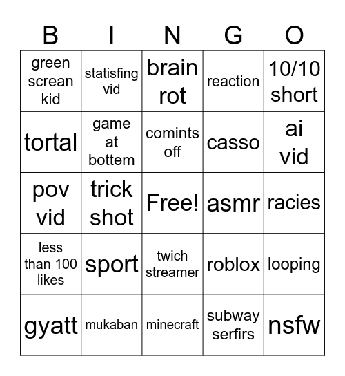 radiom Bingo Card