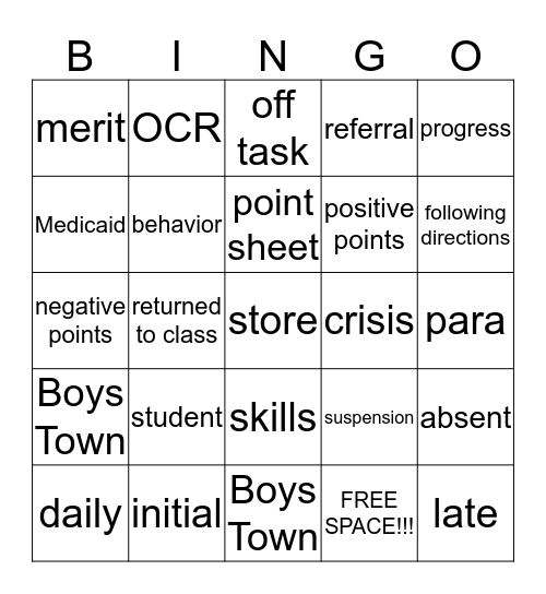 Bingo Card