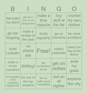 2025 BUCKETLIST Bingo Card