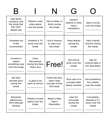 2025 BINGO Card