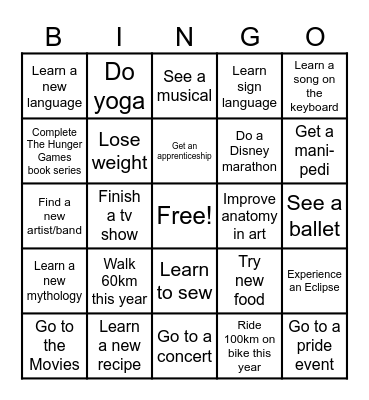 2025 Bingo Card