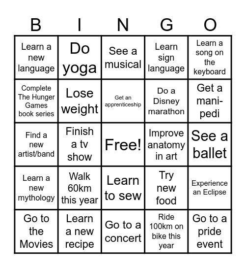 2025 Bingo Card