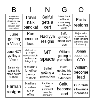 AM Bingo 2025 Bingo Card